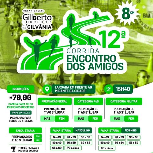 evento: 12ª CORRIDA ENCONTRO DOS AMIGOS 